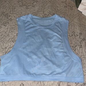 Light Blue Sleeveless Mesh Top